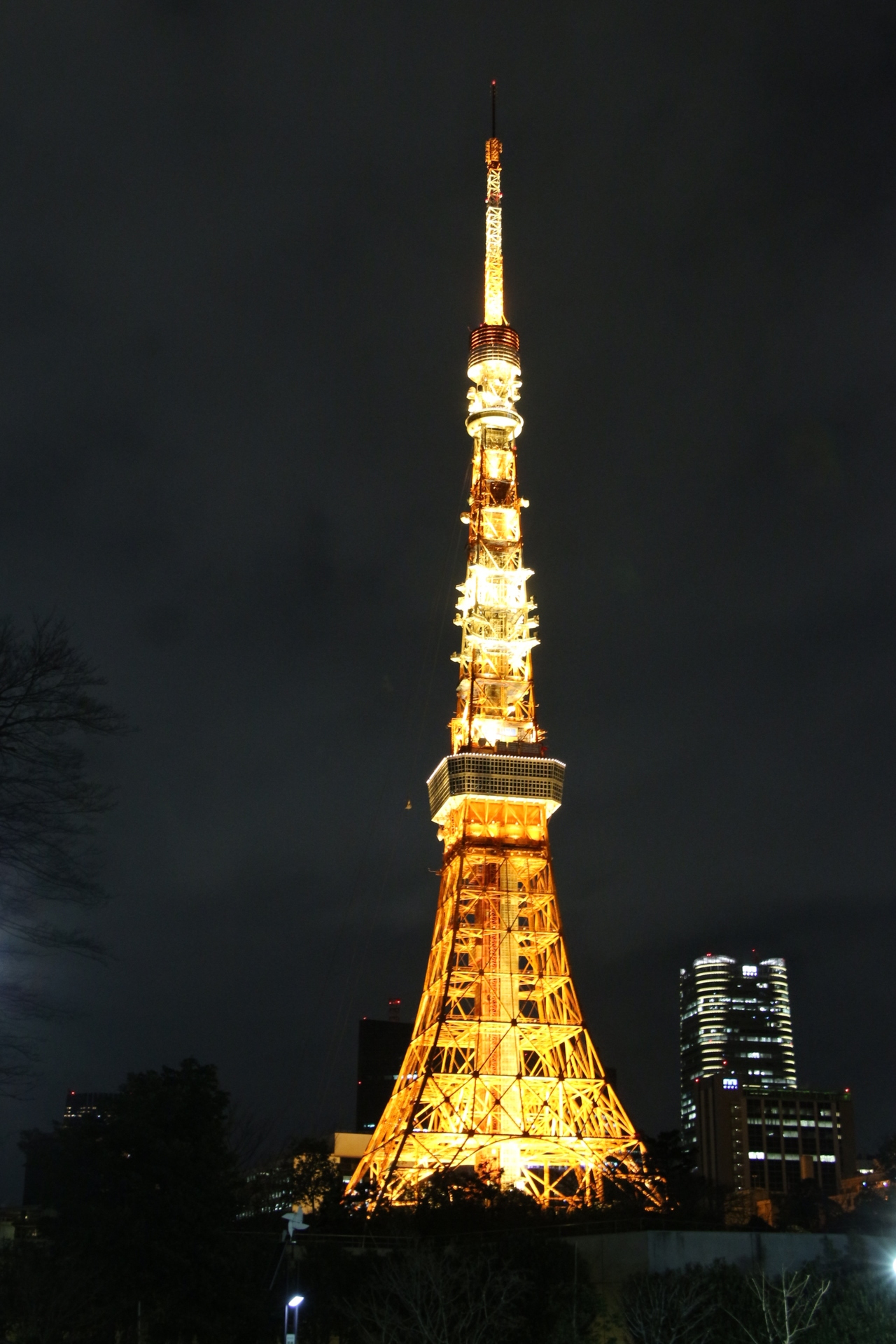 芝公園あたりからの東京タワー夜景 気まぐれドライブ日記 自然の生命の風景と夜景